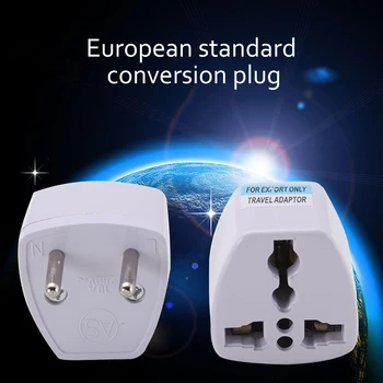 

Universal EU Plug Adapter US Europe Power Plug Converter Socket Travel Socket Outlet Adapter Socket Home Outdoor Outlet Adapter