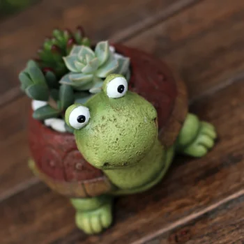 

Household Decor Dorky Cute Turtle Flowerpot Animal Resin Succulent Planter Desk Mini Ornament (Colorful Turtle) #1