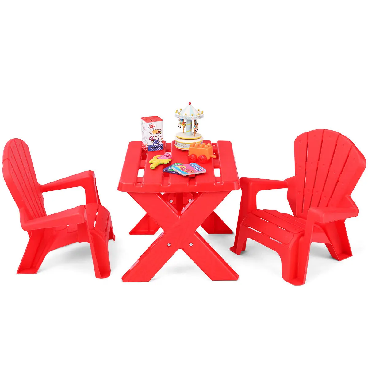 Plastic Children Kids Table Chair Set 3 Piece Play Furniture In Outdoor Red Hw66278re Children Furniture Sets Aliexpress