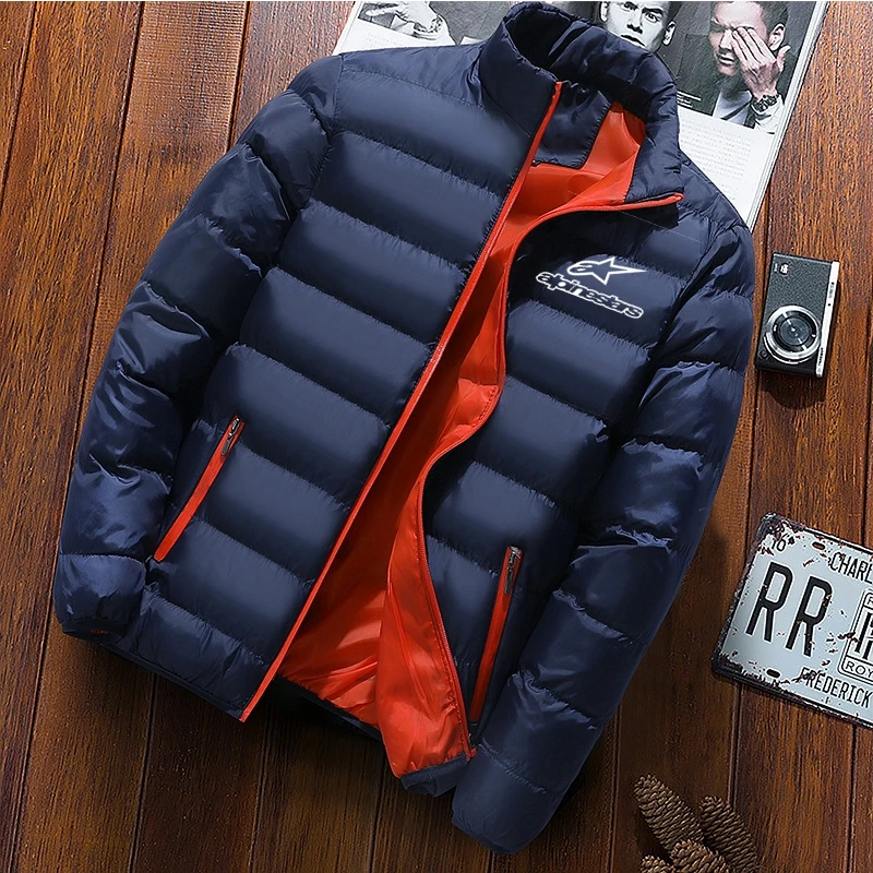 

2020 Alpinestars Winter Jacket Men Fashion Stand Collar Male Parka Jacket Mens Solid Thick Jackets and Coats Man Winter Parkas