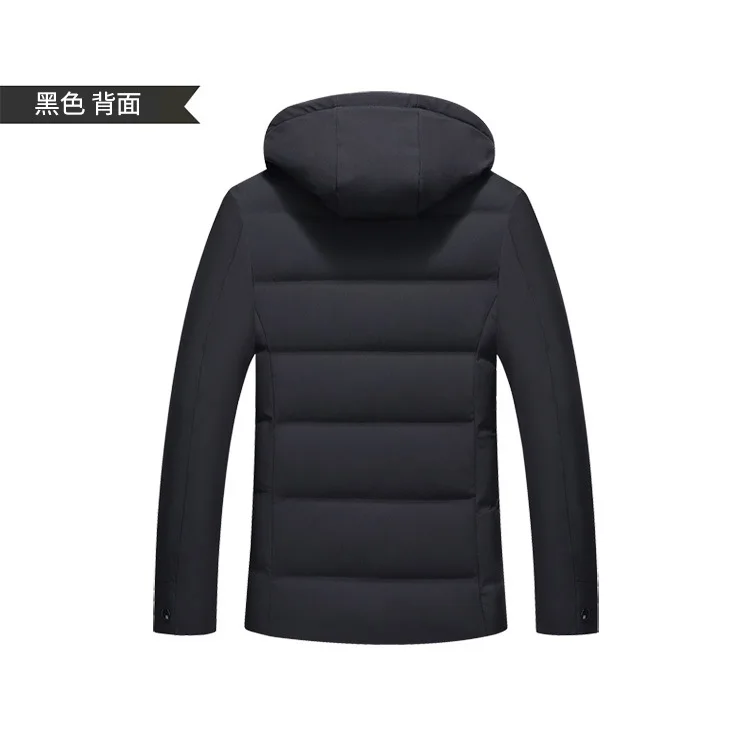 Aismz Winter High Quality Hooded 90% White Duck Down Jacket Men's Casual Thick Warm Fashion Jackets Men's Black Grey Coat