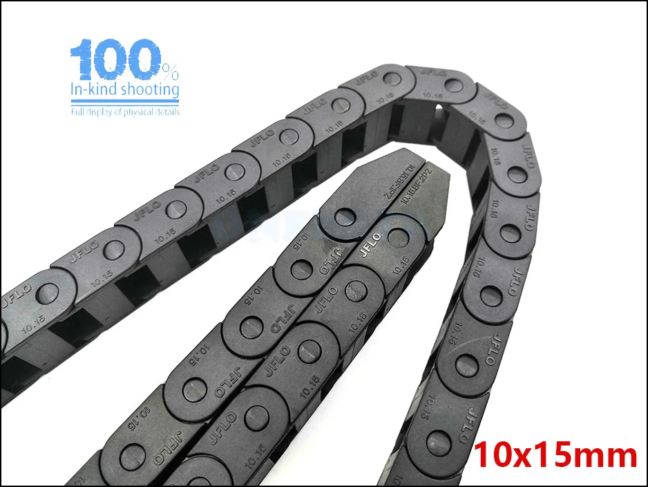 JFLO 1Meter 10x15 10x20 Wire Carrier cable Drag chain Semi-enclosed non-opening with end connectors Tanks Towline Free shipping 11