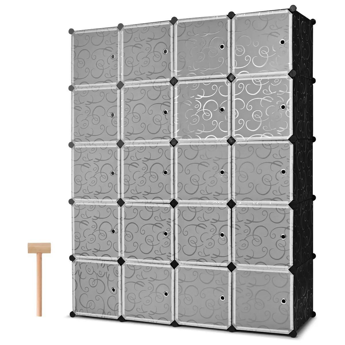 Costway DIY 20 Cube Portable font b Closet b font Storage Organizer Clothes Wardrobe Cabinet W