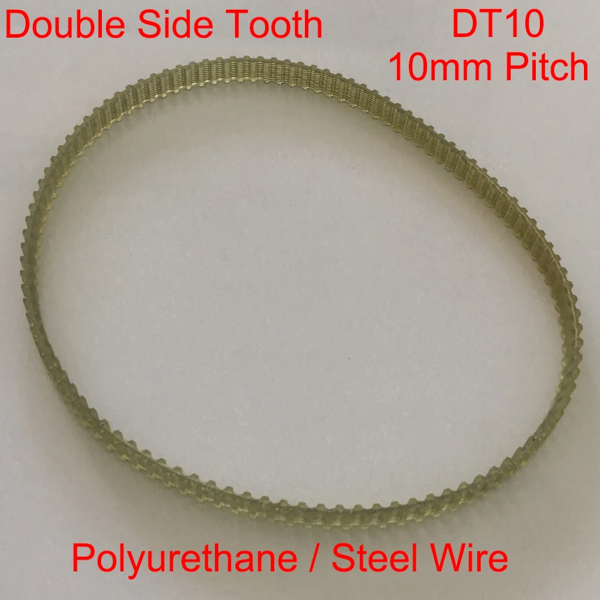 DT10 1340 1390 268 278 Double Side Tooth 15mm 20mm 25mm 30mm 35mm Width 10mm Polyurethane Steel Wire Synchronous Timing Belt |