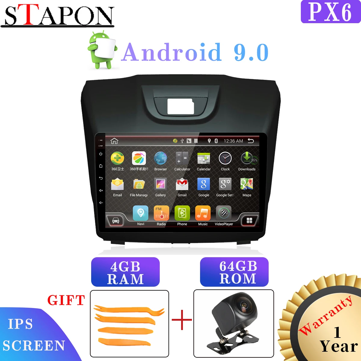 Android 9,0 4 Гб ОЗУ 64 Гб ПЗУ 6 ядер ips для isuzu DMAX mux 2011- автомобильный DVD GPS; Мультимедийный проигрыватель стерео радио wifi DVR PX6