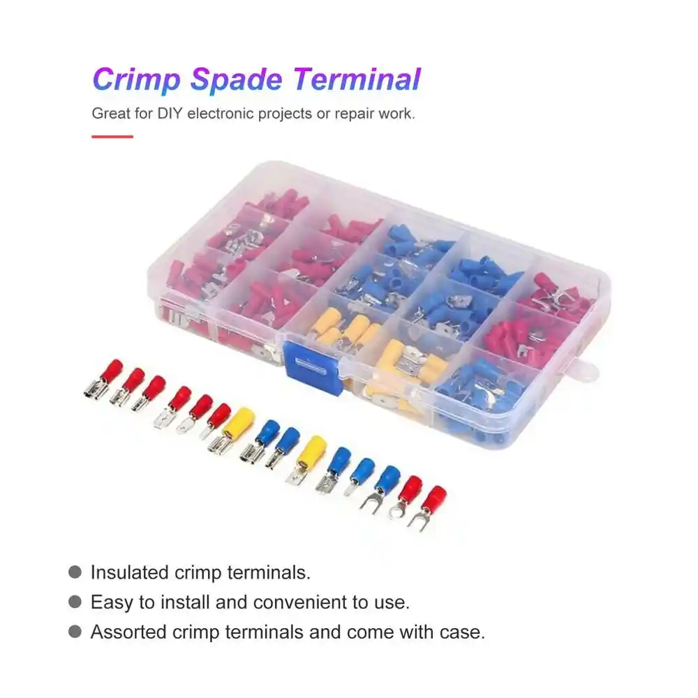 20PCS Red Insulated Fork Spade Wire Connector Electrical Crimp Terminal M4 MECA