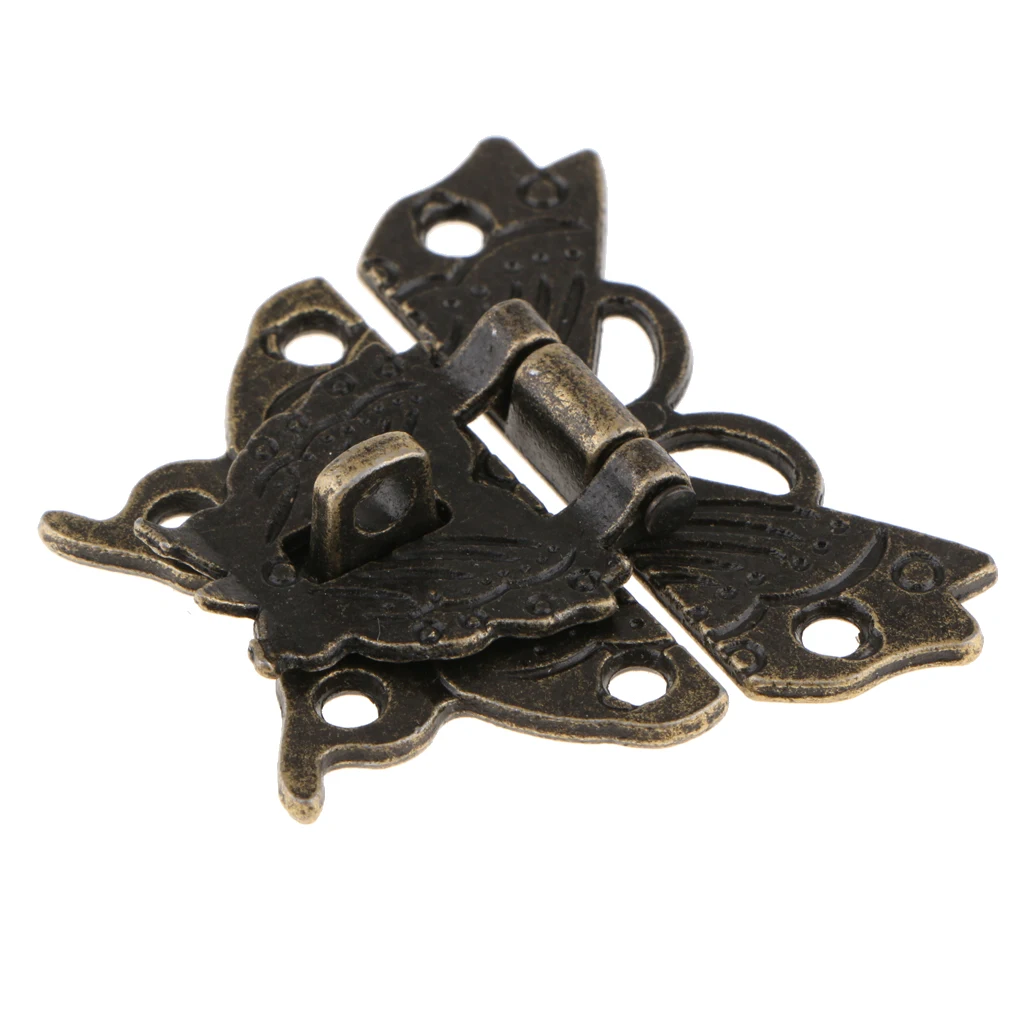 Beautiful Butterfly Design Antique Bronze Hasp Latch Lock Cabinet Buckle Case Bag Accessories DIY Locks Closure