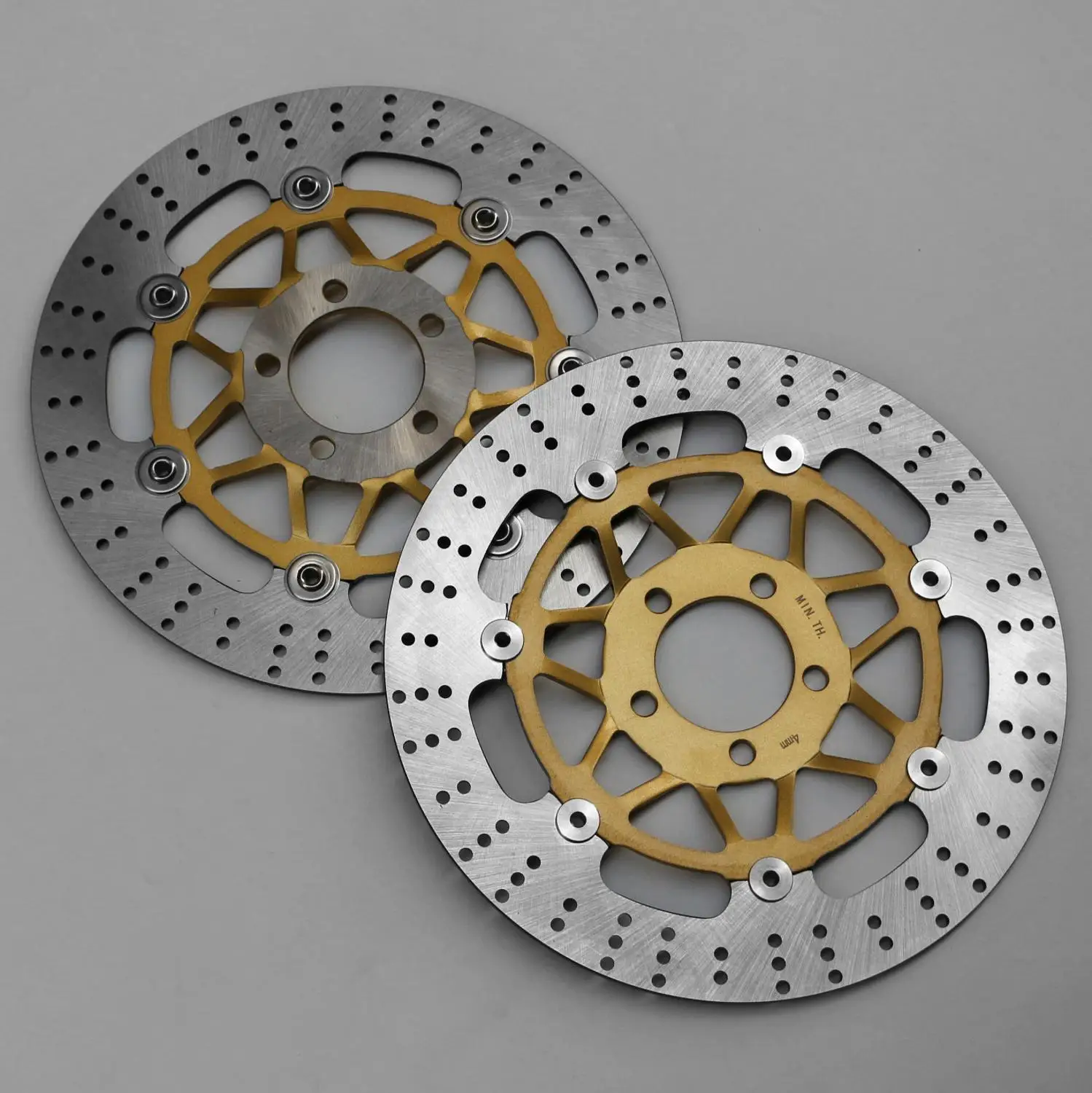 Плавающий ротор дисковых передних тормозов для Kawasaki W650 1999-2005 01 02 03 04 мотоцикл - Цвет: A pair gold