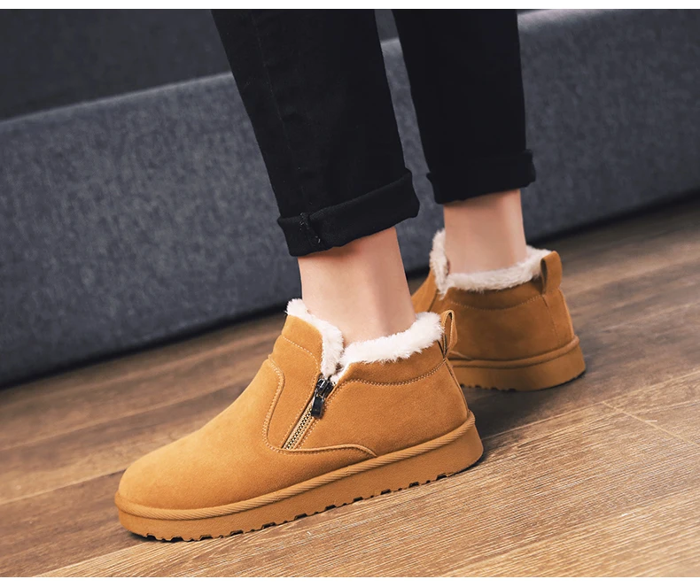 men women winter warm work boots with plush fur casual lightweight ankle boots waterproof anti-skid outdoor sneakers sports shoes couple unisex plus size shoes (12)
