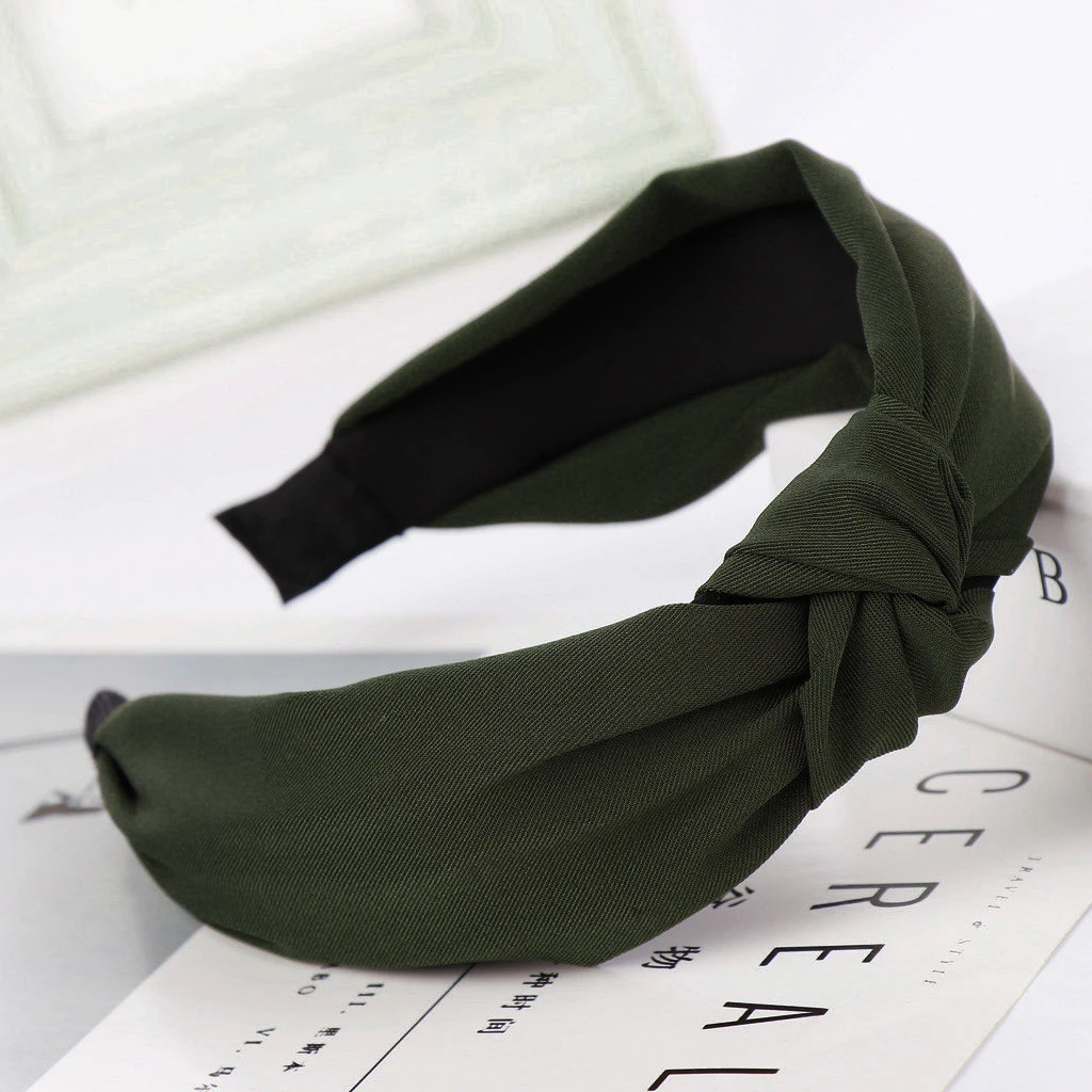 Simple Cloth Headband Women New Fashion Brief Cross Soft Bow Knot Turban Hairband Comfortable Seaside Girls Sweet Solid 1111