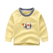 Весенняя новая стильная детская Футболка повседневный Детский свитер в Корейском стиле Базовая рубашка из чистого хлопка Удобная