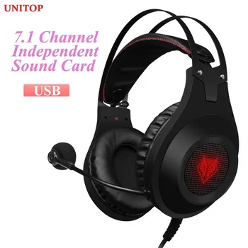 

UNITOP NUBWO N2U Gaming Heaphones 7.1 Sound Over-ear Headset Earphone USB Interface with Microphone For PC PS4 Xbox One Gamer