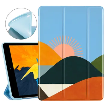 

For iPad Pro 11 2020 Funda Abstract Sunset iPad Case Soft Silicone Back Coque Protective Covers iPad 7th Generation Case Air 1 2