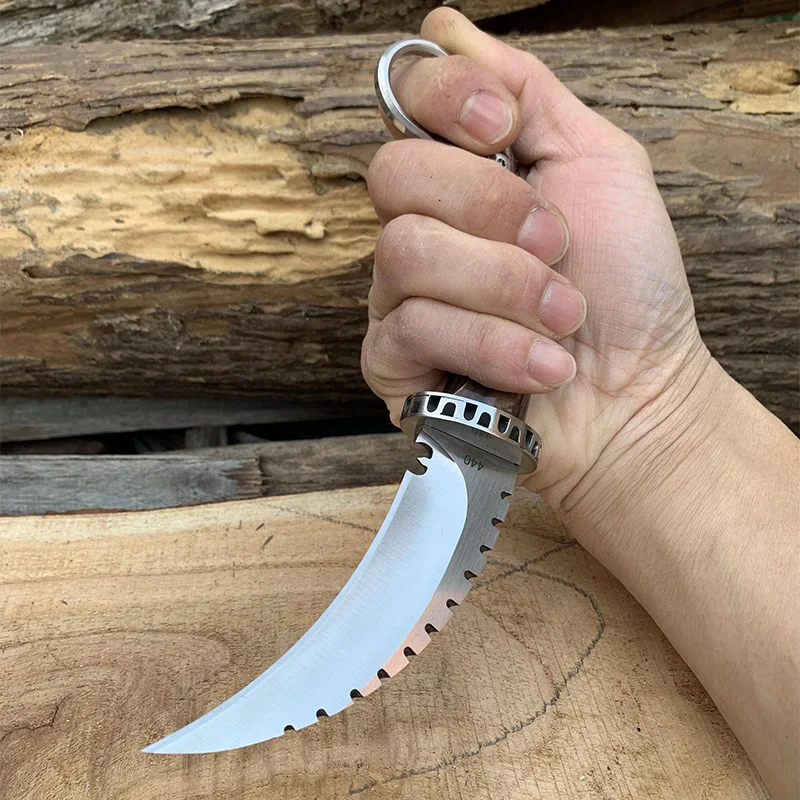 

SAMSEND Fixed Claw Knife 440C Blade Acrylic Handle Outdoor Hunting Survival Fishing Tools Send Free High Quality Leather Case