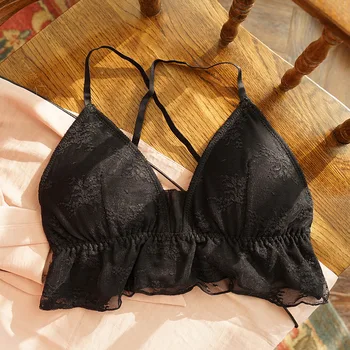 

ATHVOTAR Women Tube Tops New Sexy Lace bra Camisole Triangle Cup Lingerie Bralette Sexy Beautiful Back bras Tops