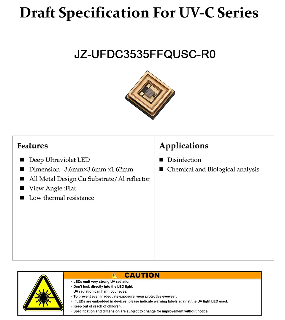 YCS-UFDC3535FFQUSC-R0（1W 150mA 单芯片）-1