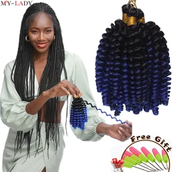 My-Lady 6inch Synthetic Curl Jumpy Wand Jamaican Bounce Ombre Braiding Hair Extensions Afro Crochet Braid Hair For Black Women