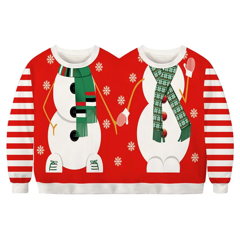 Дизайн, соединенный Рождественский свитер для мужчин/женщин, уличная одежда Moletom Harajuku, соединенный парный Топ, осенне-зимняя одежда - Цвет: 1