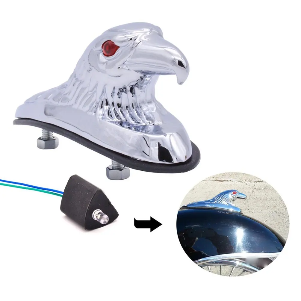Motorcycle Fender Decoration Eagle Head Universal Modified Motorcycle Metal Eagle Headband Lamp Motorcycle Accessories