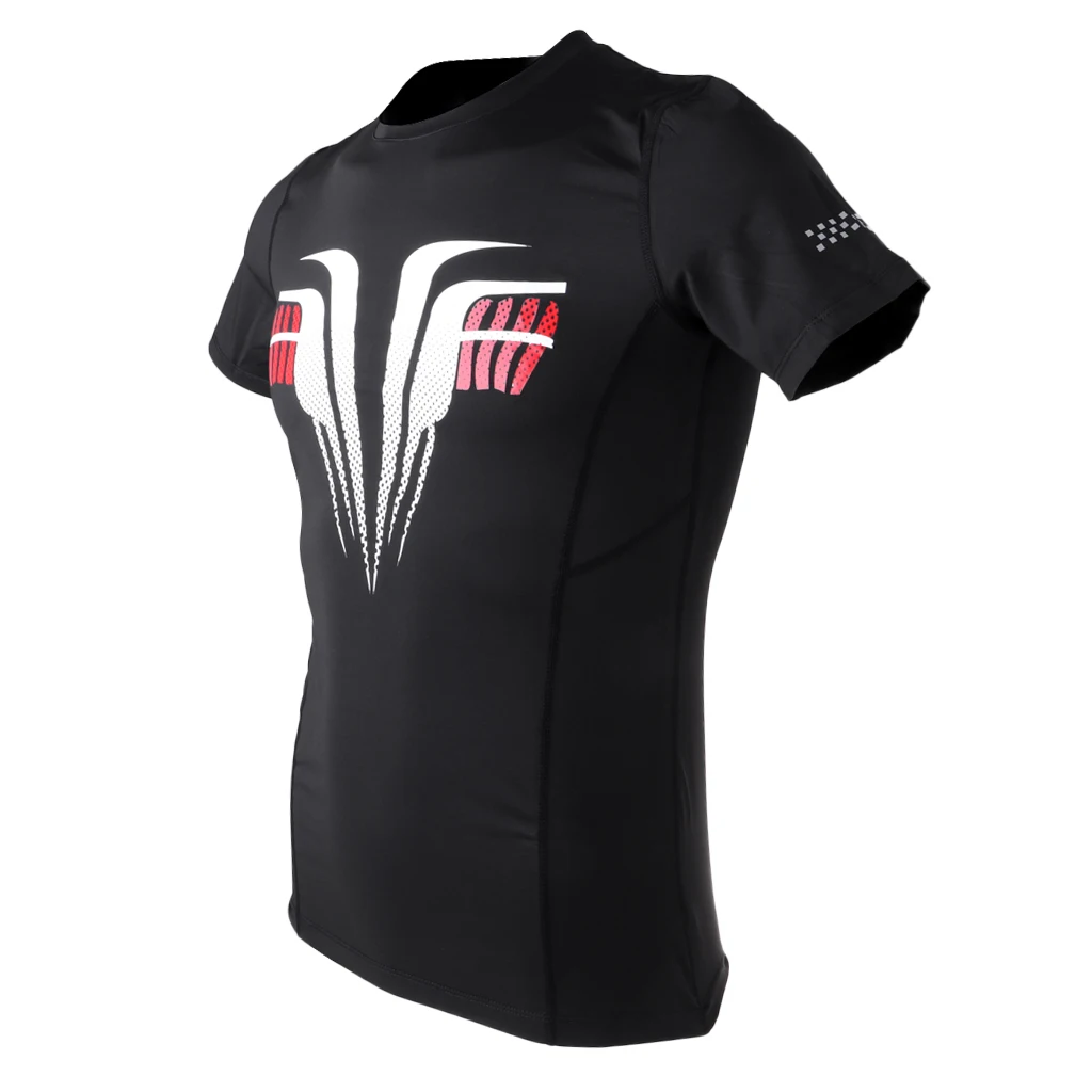 Lightweight Tight Men's Short Sleeve T-shirt Tee Sports Compression Cycling Fitness Gym Top Black