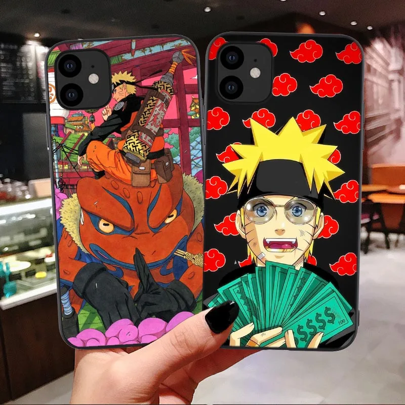 

Ninja Anime Akatsuki Red Cloud Soft Phone Case For iPhone 11 Pro Max naruto kakashi cool Cover For iPhone 7 8 Plus XS MAX XR 6 s