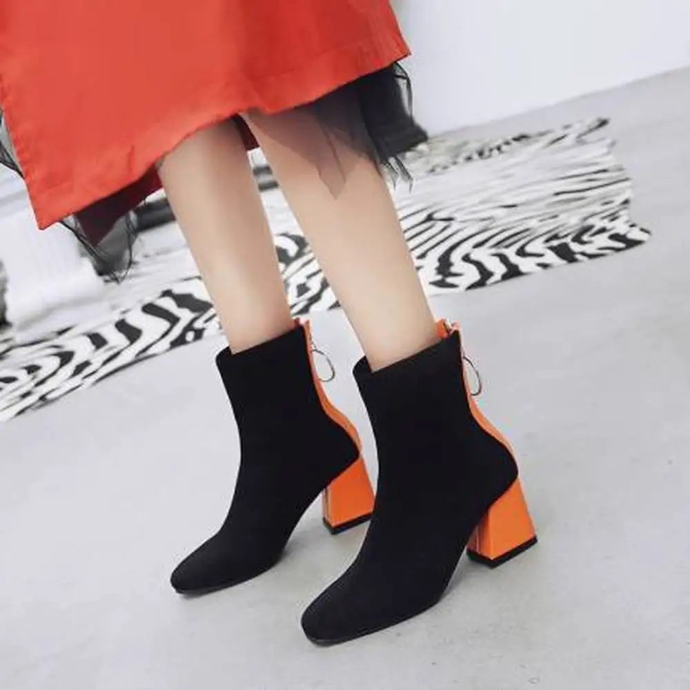 La Sra. Qplyxco moda calzado de tacones altos talla 32-48, tobillos de mujer, cierre de cierre, 6,5 см calzado invernal h9