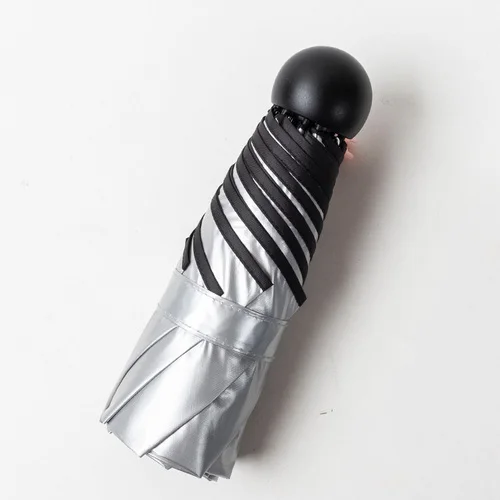 black-8K Серебряный титановый карманный зонтик капсула зонтик мини-светильник маленькие карманные зонтики анти-УФ Складные компактные Чехлы Солнечный дождливый - Цвет: black-8K