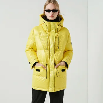 

2019 Winter White Duck Down Jacket Womens Hooded Windbreaker Jackets Winter Warm Thick Parka Puffer Coat Women Outwear Plus Size