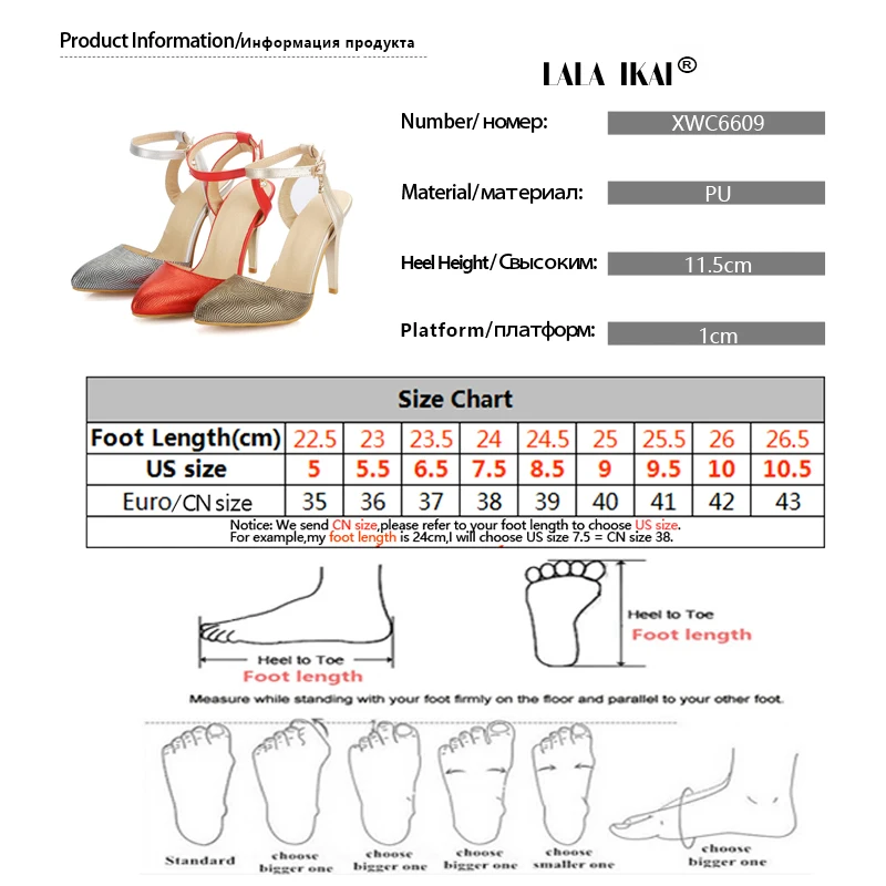 LALA IKAI/Женская обувь; сезон весна-лето; босоножки на высоком каблуке с острым носком; женские ботильоны из искусственной кожи с пряжкой; XWC6609-4