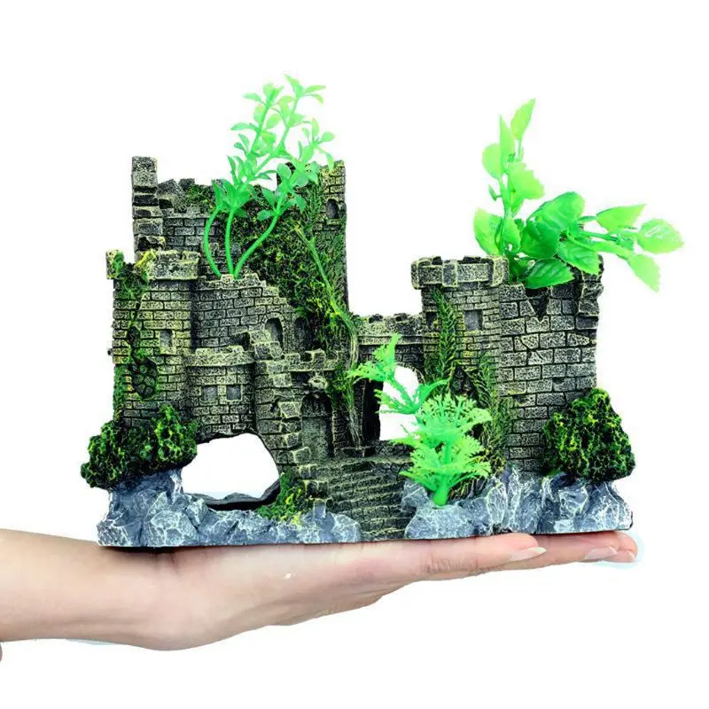 Aquarium Ornaments Resin Big Castle Aquarium Supplies for Theme Decorations Fish