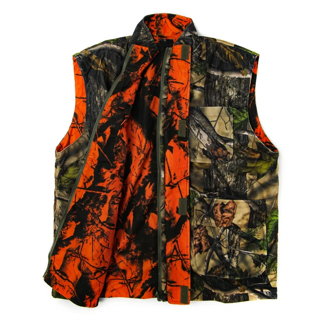 GUGULUZA Chaleco reversible de caza camuflaje y naranja