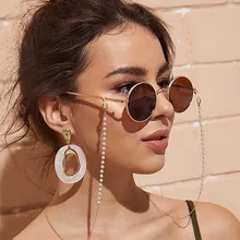 2019 elegantes cadenas de gafas de lectura para mujer cadenas de gafas de sol de Metal cordones casuales de perlas con cuentas Cadena de gafas para mujeres