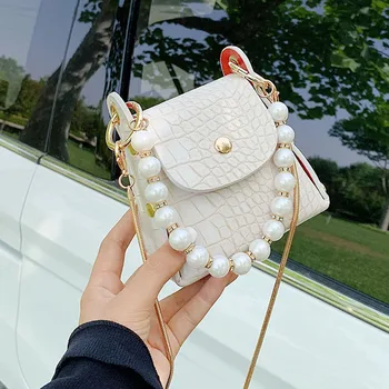 

Super Mini Shoulder Bags Stone Pattern PU Leather Crossbody Bag For Women's 2020 Pearl Design Handbags Female Messenger Bags New