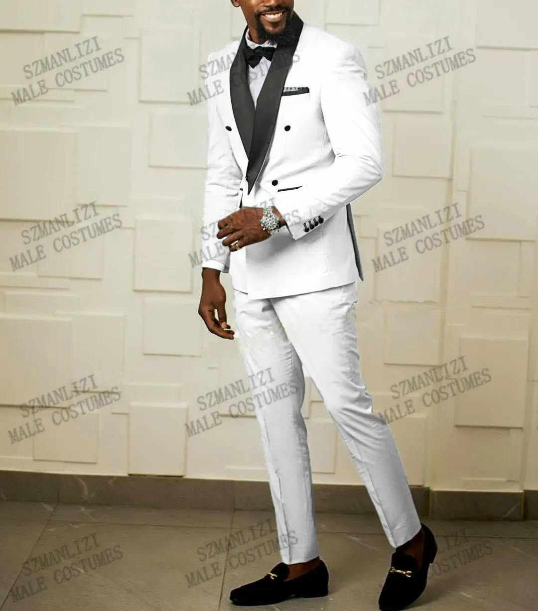 

Новинка 2021, мужской костюм, двубортный костюм, белый смокинг для свадьбы, выпускного вечера, мужской костюм, костюм из 2 предметов, блейзер для мужчин