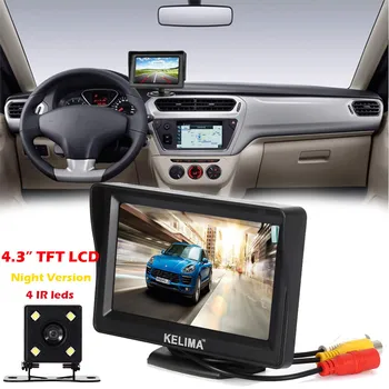 

20# Car Rear View System Monitor 4.3 TFT LCD+Night Vision Backup Reverse Camera Kit Web Cam 360 Degree Webcam USB MIC Clip-on