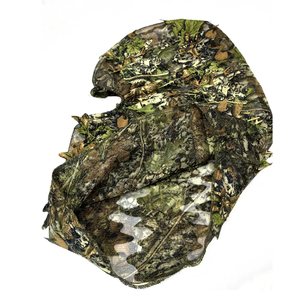 Super 3D Maple Leaves Bionic Camouflage Hunting Fishing Hat CS Combat Cosplay Breathable Mesh Head Cover Jungle Photography Hat