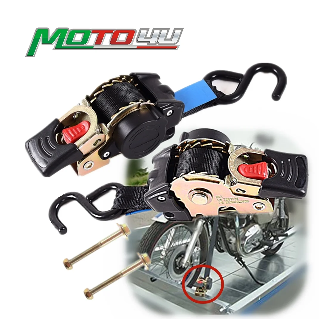 Single hook Motorcycle Auto Retractable Ratchet Tie Down Starp Screw Fixation 2PCS