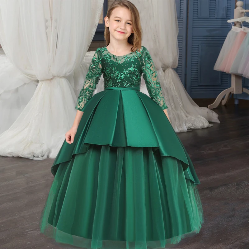 2021 D Ete Adolescente Costumes Fille Pageant Soiree Et De Mariage Enfants Robes Pour Filles Longue Robe De Princesse Perles 10 12 Ans Aliexpress