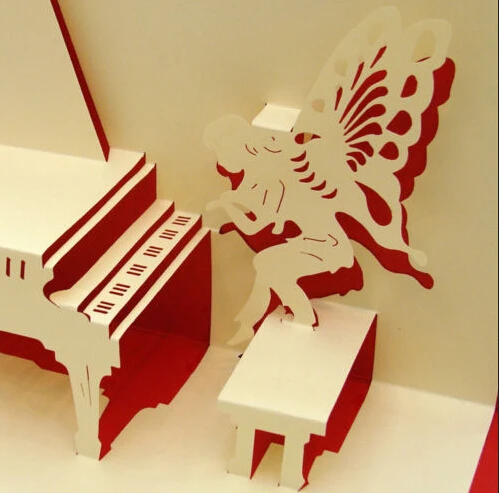 Тёмно-синий 3D Pop Up карты на день рождения открытки ручной работы Приглашения подарок любимым - Цвет: Тёмно-синий