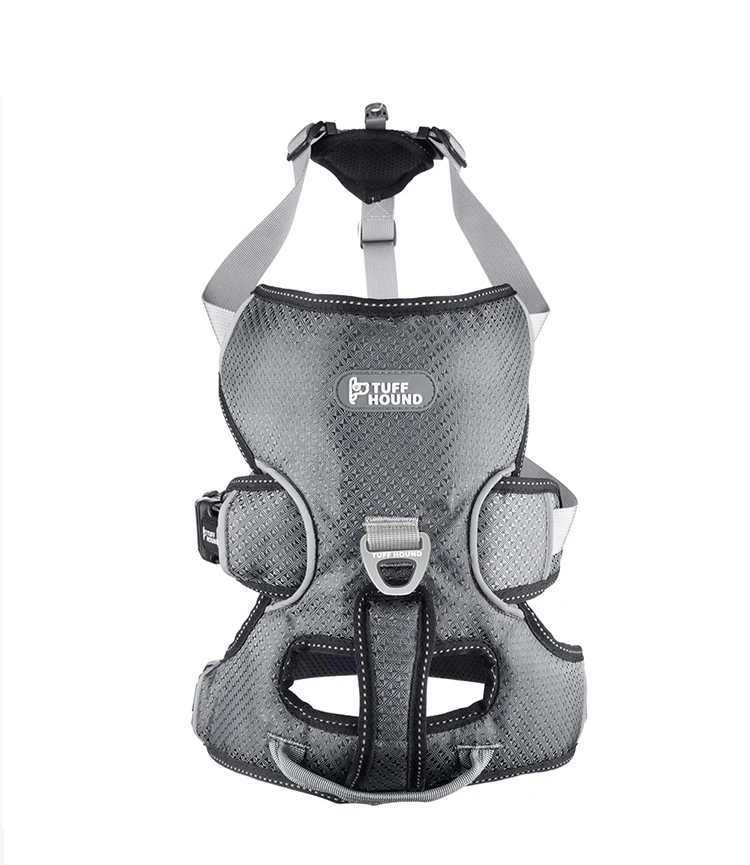 Tuff Hound K9 товары для домашних животных собаки жгут синий/красный/серый Жилет Жгут для средних/больших собак не тянет грудь жгуты - Цвет: Серый