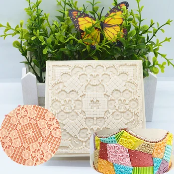 

Pretty Lace Square Silicone Mold Resin Kitchen Baking Tool DIY Chocolate Pastry Fondant Moulds Cake Dessert Decoration Supplies