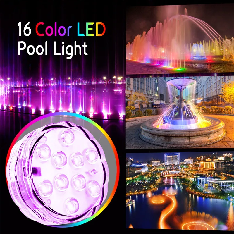 4 Pcs Underwater LED Lights Waterproof Multi Color Remote Control Wireless LED Lights for Pool Fountain Aquarium Party Vase Base