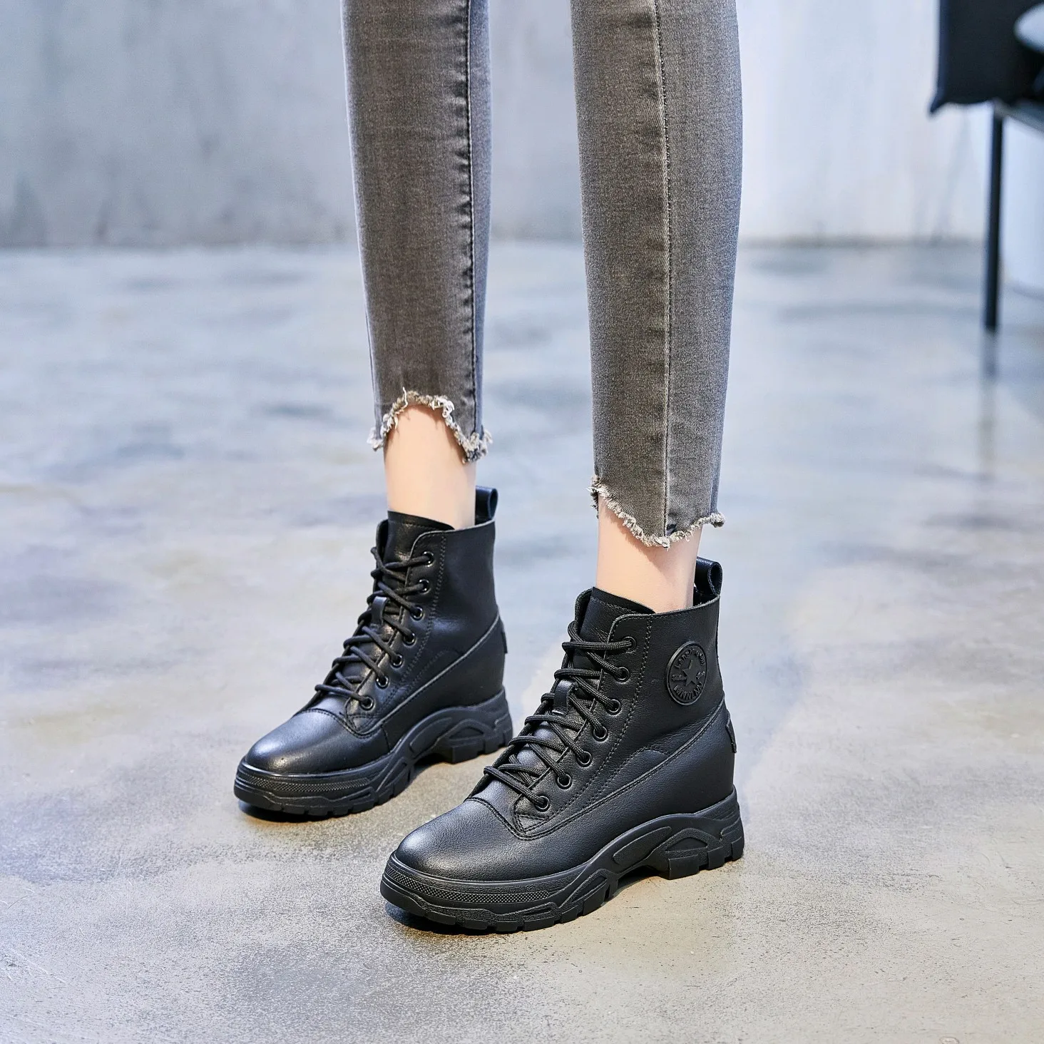 

Genuine Leather Martin Boots Children British-Style 2019 Autumn And Winter New Style Online Celebrity Short Boots Versatile plus