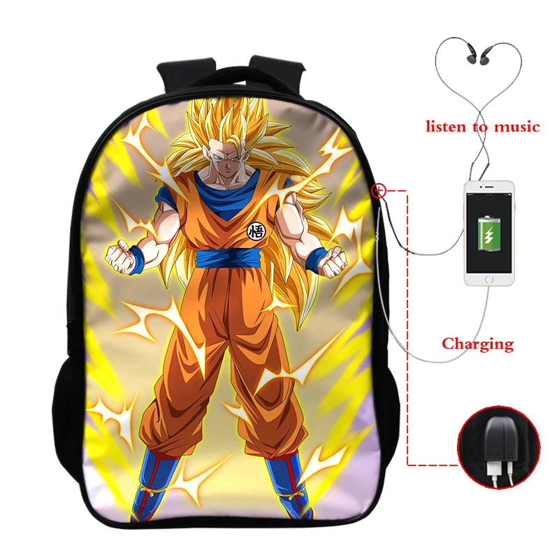 F7 Рюкзак для наушников с usb-зарядкой Sac Dos Mochila Super Saiyan Dragon Ball Z, рюкзак с аниме Гофу, сумка для ноутбука, школьный рюкзак - Цвет: F7