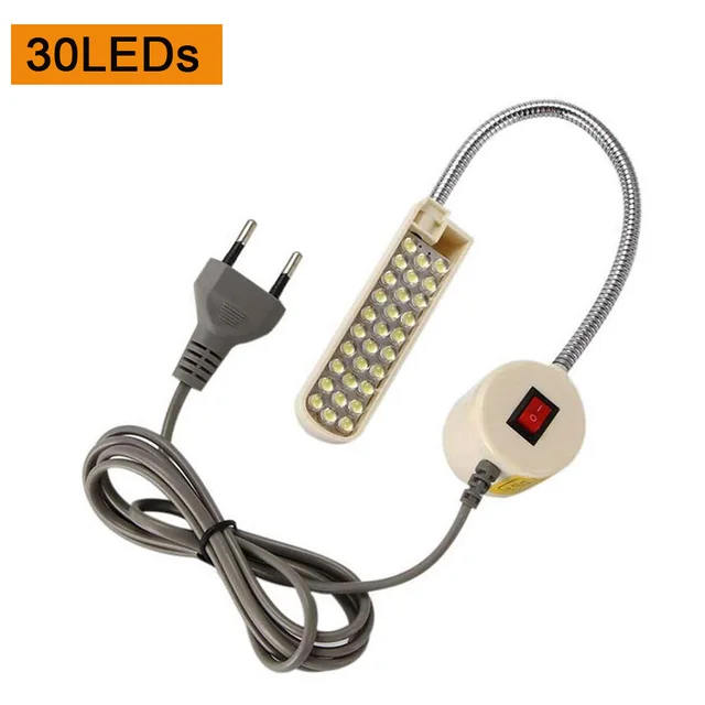 Super Bright LED Sewing Machine Light 10/20/30 LED Multifunctional Gooseneck Work Lamp for Lathes,Drill Presses,Workbenches 30leds