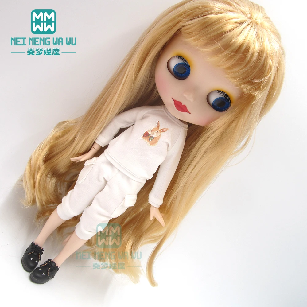 Blyth clothe Модная белая футболка повседневный костюм кожаная обувь для Blyth Azone кукла 1/6 аксессуары