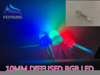 

20PCS 10mm Full colors Diffused RGB LED Common Cathode 20mA 3 Colors Red Green Blue 4 Pin 10 mm Light-Emitting Diode LED Lamp