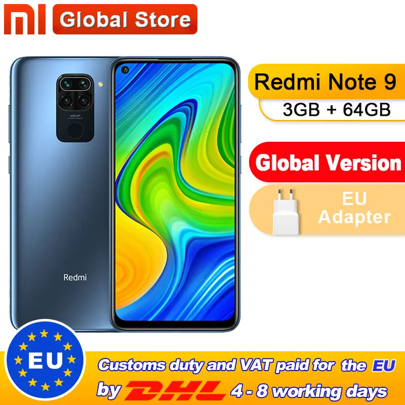 Глобальная версия смартфона Xiaomi Redmi Note 9, 3 Гб + 64 ГБ, Восьмиядерный процессор MTK Helio G85, четырехъядерный процессор 48 МП, задняя камера 6,53 дюйма, дисплей DotDisplay, 5020 мАч|Смартфоны и мобильные телефоны|   | АлиЭкспресс