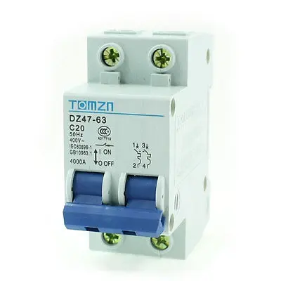 

AC 400V 20A 2 Poles 2P Overload Protection MCB Mini Circuit Breaker
