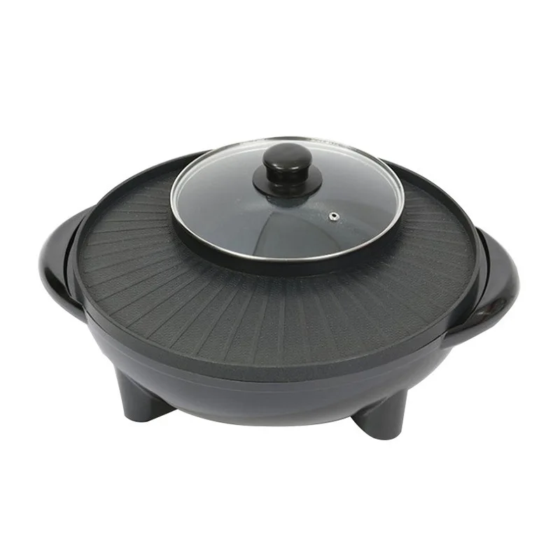 

34cm Household One-piece Electric Frying Pan Smoke Free Non-stick Pot Multi-functional Electric Hot Pot Shabu Grilled One-piece